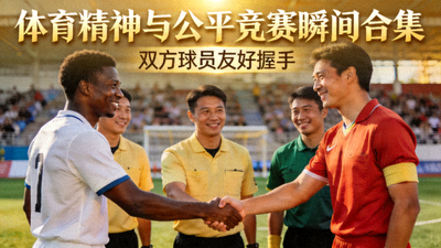 体育精神与公平竞赛瞬间合集封面 - 双方球员友好握手
