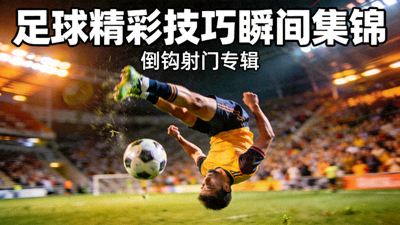 足球精彩技巧瞬间集锦封面 - 球员做出精彩倒钩射门动作